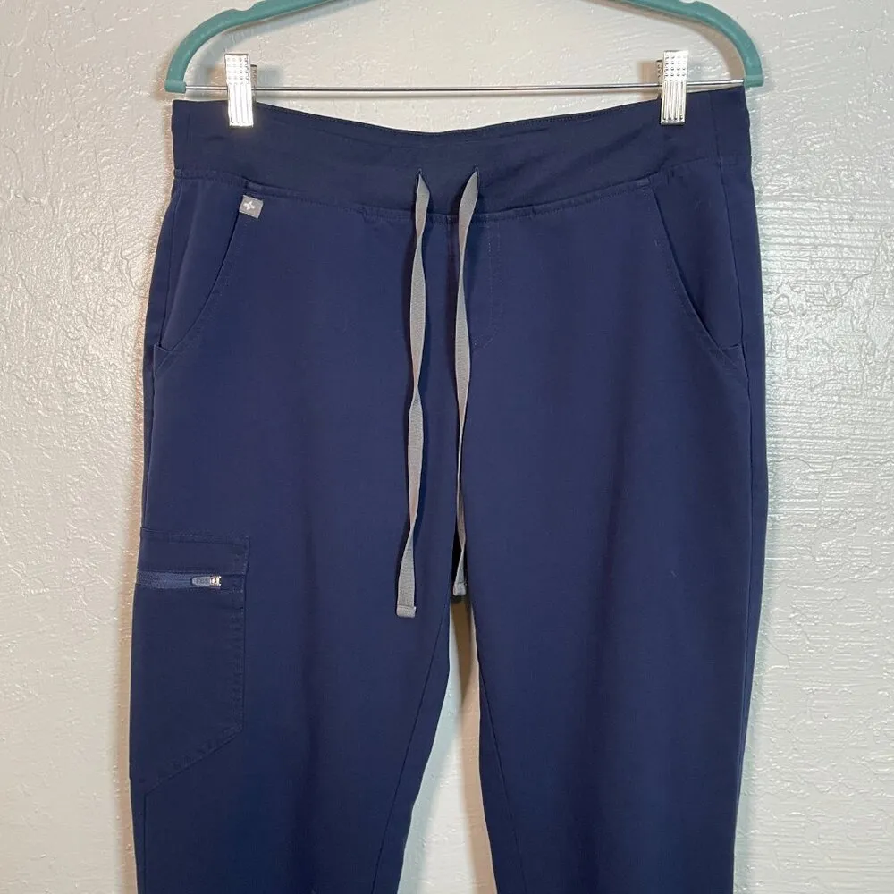 Figs Women MP Petite Navy Blue Zamora Jogger Scrub Pants Pockets Yoga Waistband - Image 3