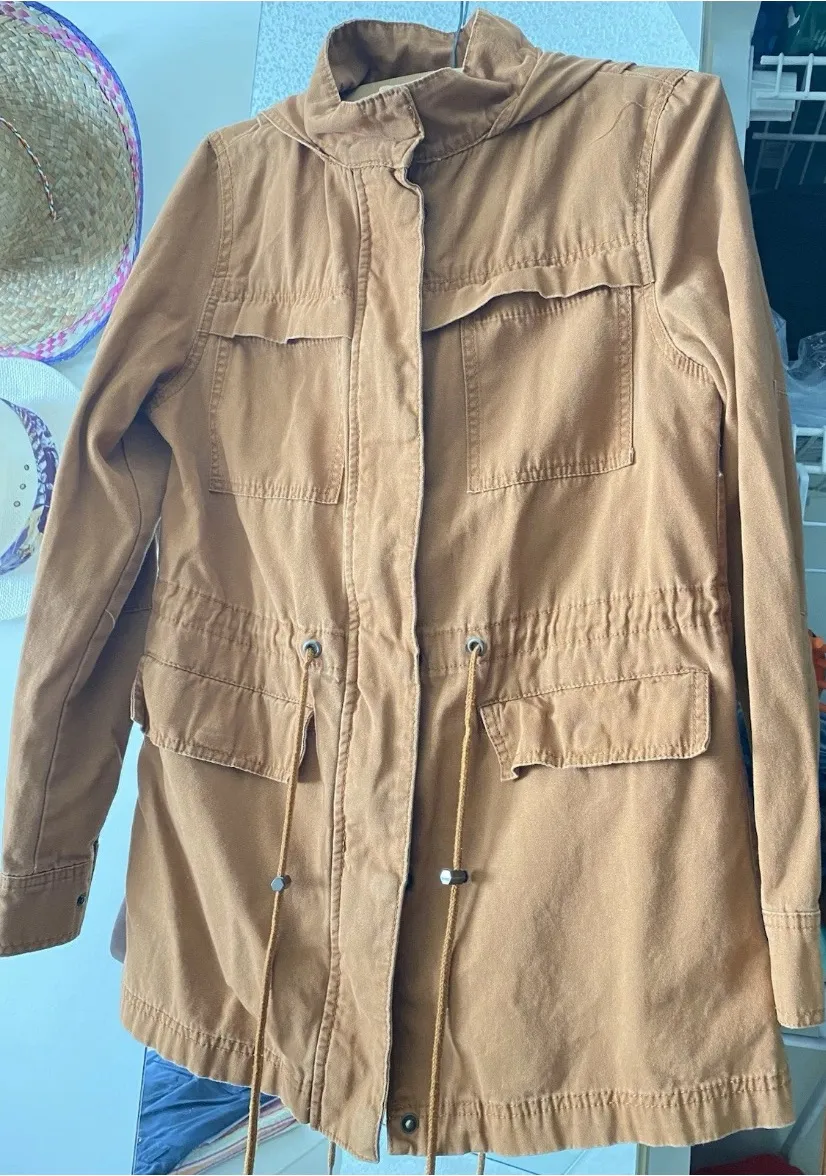 Universal Thread Jacket Womens Small Blu Full Zip Hoodie Military Utility Kaki Tan - Image 1