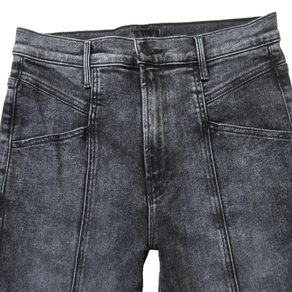 NWT Mother Seamed Swooner Skimp in Train Stops Stretch Skinny Jeans 28 Black - Image 3