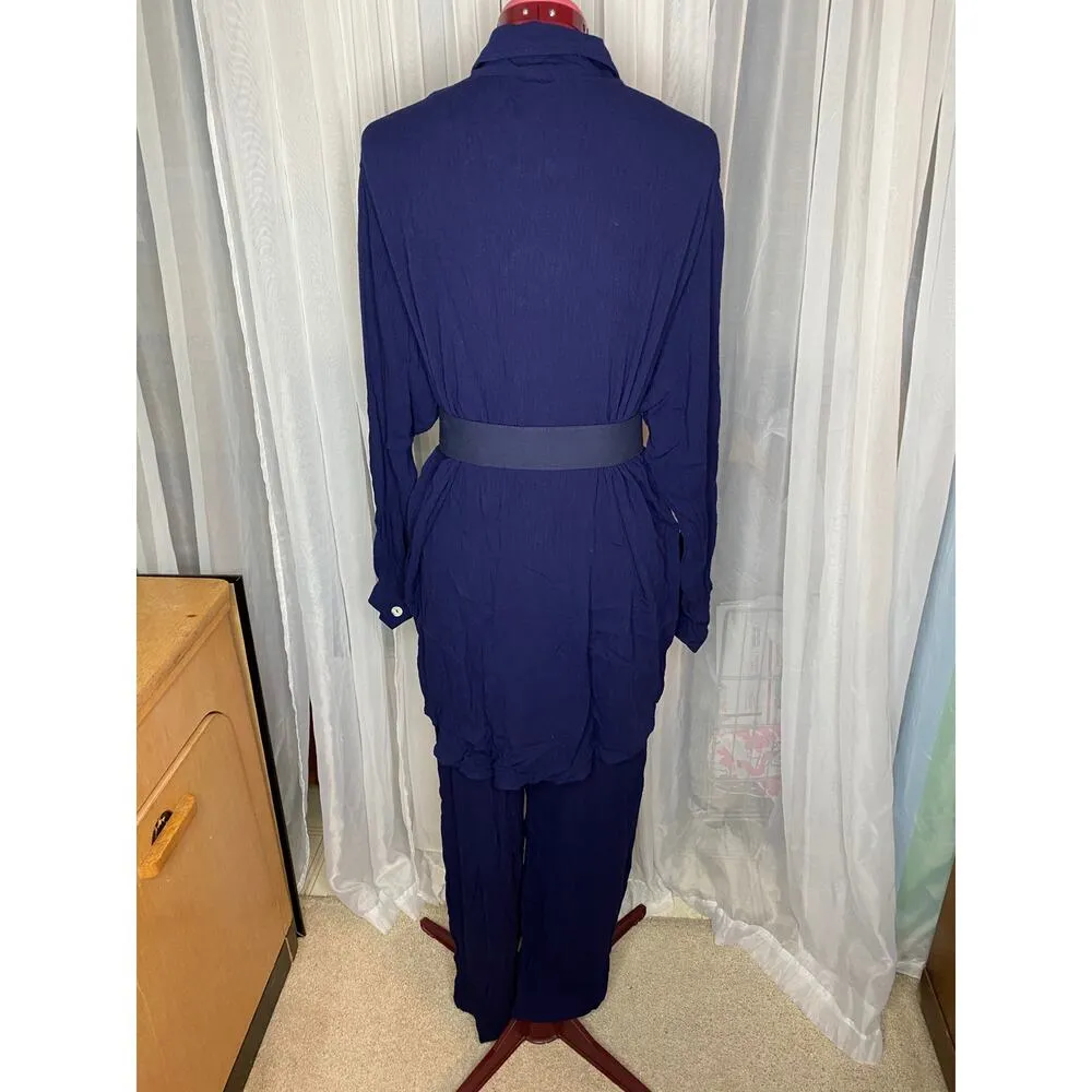 top pants set navy 1990s Blue Size M - Image 9