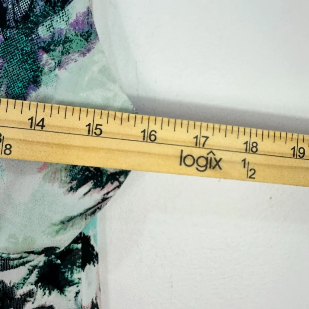 Metaphor Dress M Sleeveless Aqua Pink Palm Print Maxi Dress Tropical Resort Boho - Image 3