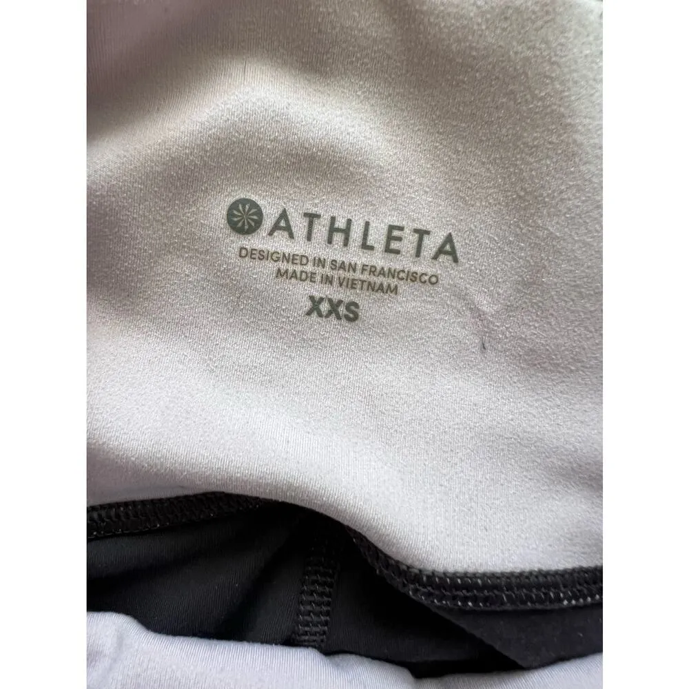 Athleta Womens Leggings XXS Powervita 7/8 Night Purple Lilac Gray Yoga Studio - Image 3