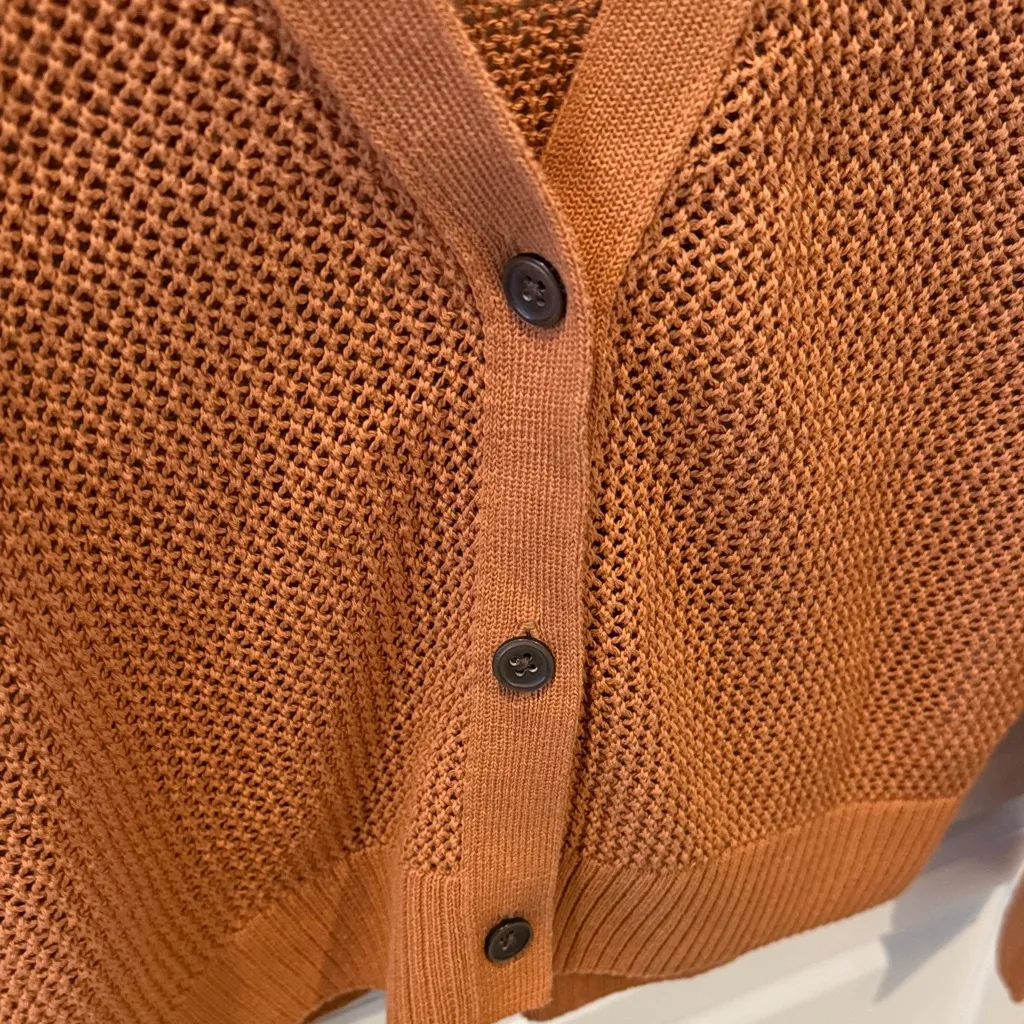 Uniqlo Women's rust  Orange Cardigan Sweater - Image 2