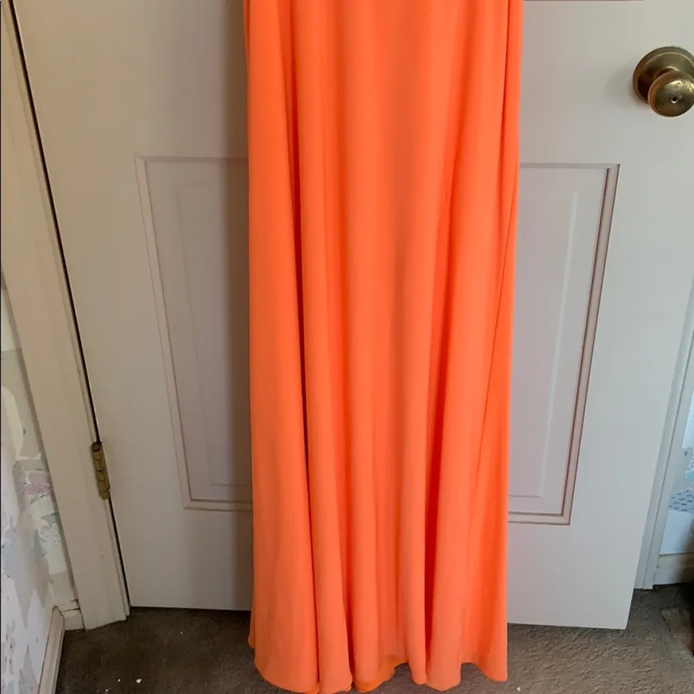 Cache  Orange and Silver One Shoulder Backless Prom Dress Size 4 - Image 2
