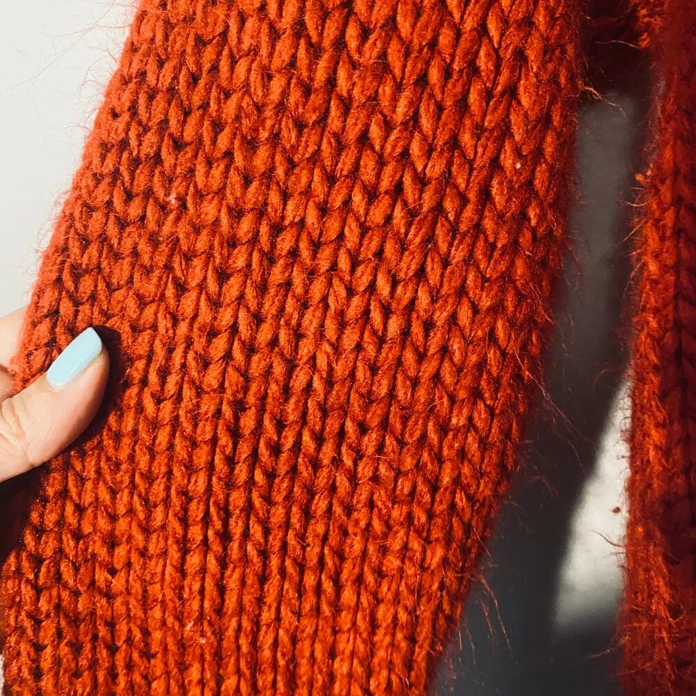 Universal Thread Red Long Sleeve Thick Knit Warm Cozy Sweater Women Sz M - Image 5