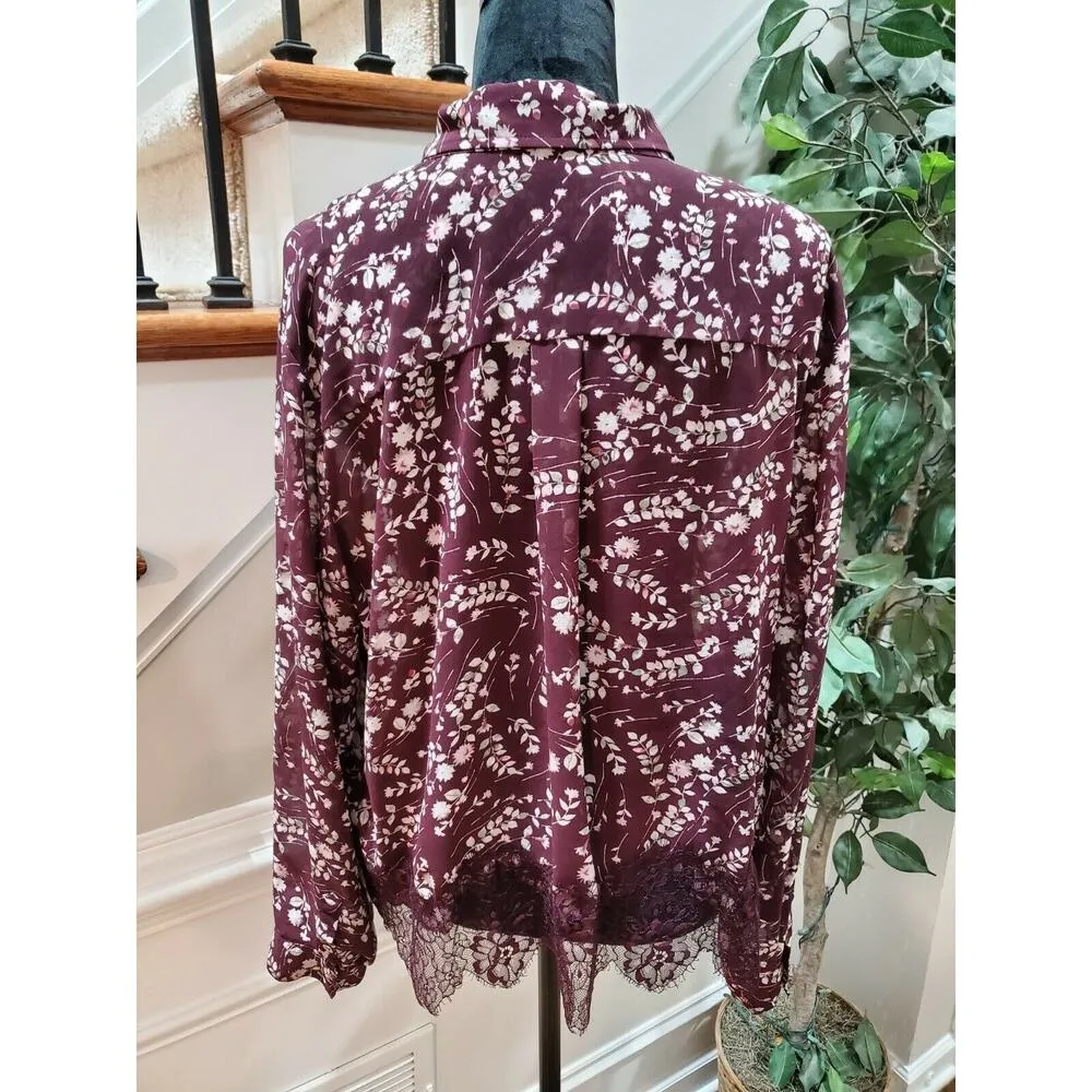 Soho Women's Floral Polyester Long Sleeve Collared Casual Shirt Size XL - Image 8