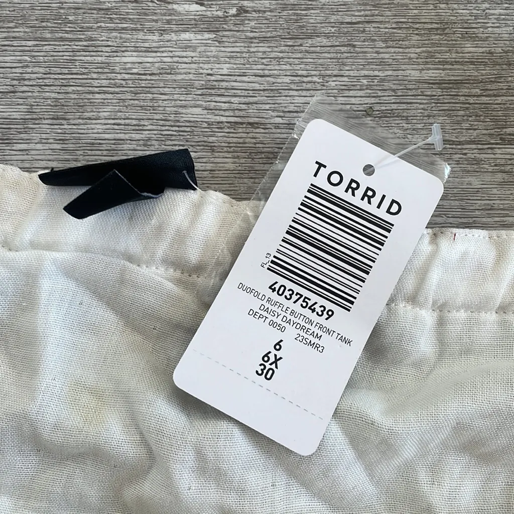 NWT Torrid Daisy Ruffle Button Front Tank - Image 4