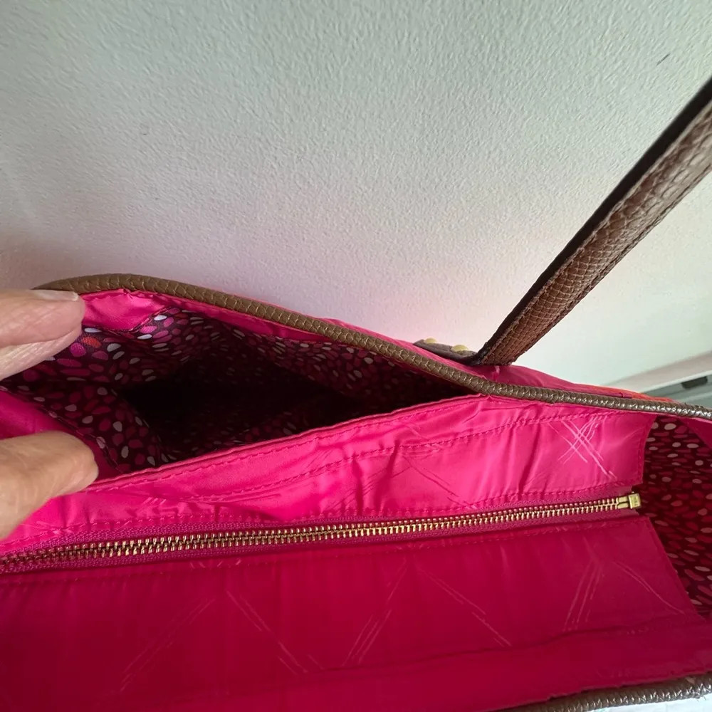 Vera Bradley Pink and Orange Quilted Tote - Image 3