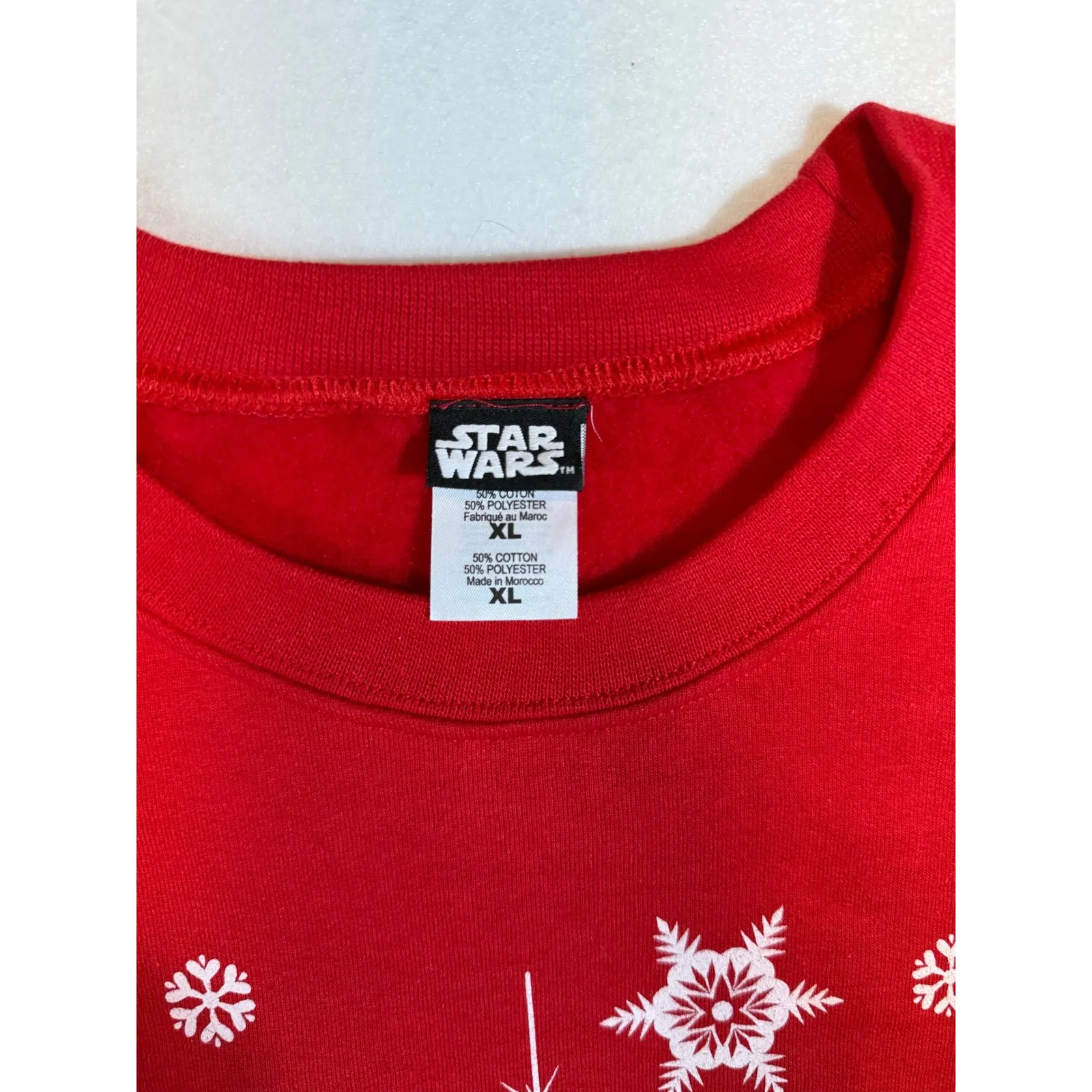Star Wars Christmas Tree Red Crewneck Sweatshirt Holiday XL - Image 3