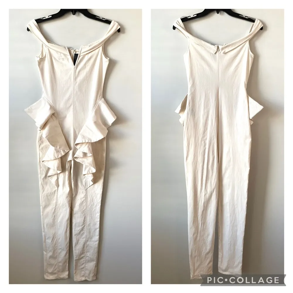 Michael Costello  X Revolve Jeric Ruffled Jumpsuit Ivory S - Image 3