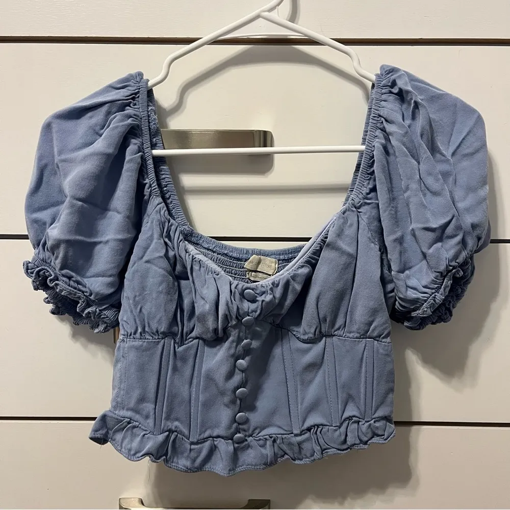 Urban Outfitters Blue Raquel Bustier Blouse - Image 2