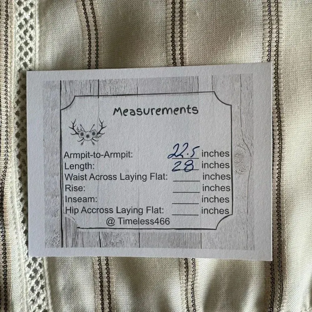 NWT Fever 3/4 Sleeve Blouse, Tan/Ivory Stripes Lace Bohemian Gypsy Sz M #1842 White Size M - Image 9