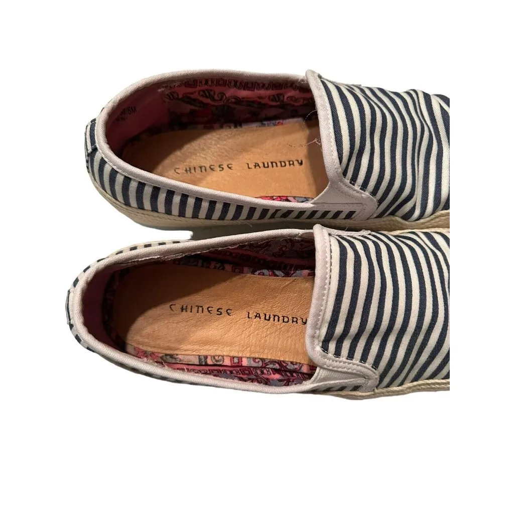 Chinese Laundry Blue And White Stripe Espadrilles‎ Womens Size 8  EU 38.6 #S73-5 - Image 3