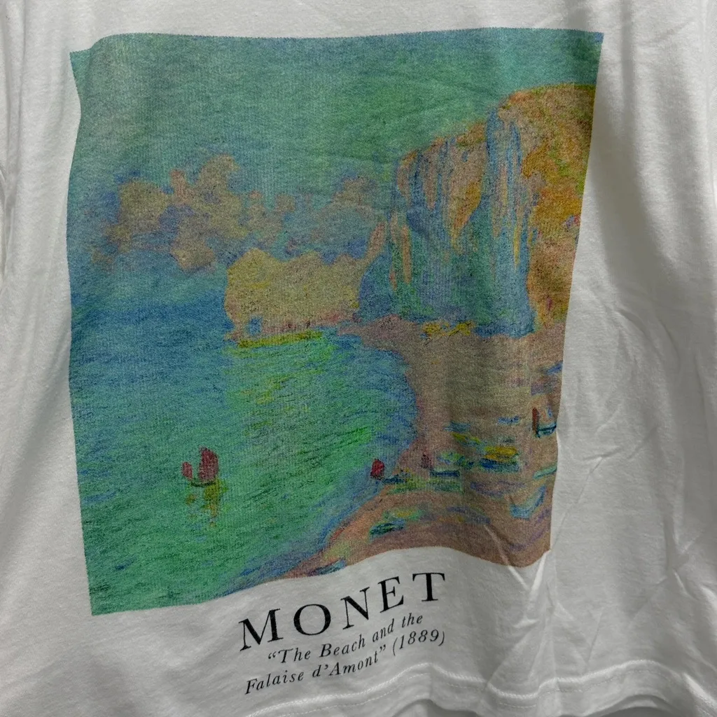 Claude Monet Crop Top White T - Image 2