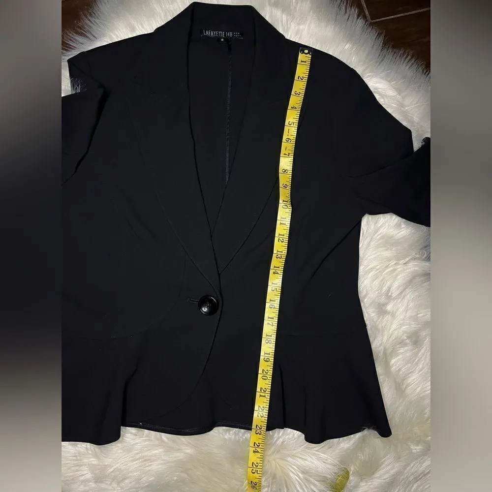 Lafayette 148 New York black 1 button short sleeved blazer sz 8 - Image 8