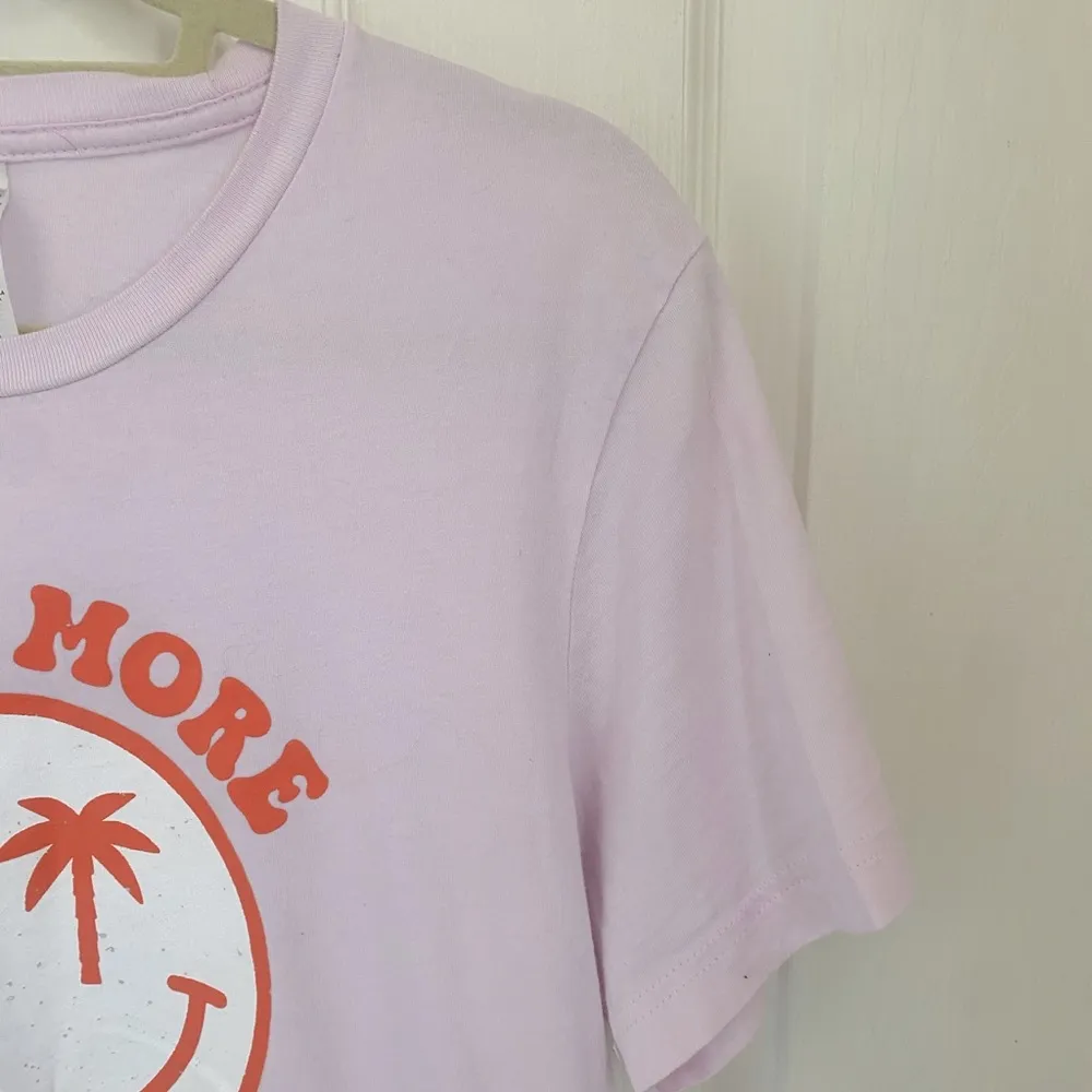 Tee Territory Beach More Worry Less Short Sleeve Tee in Light Pink & Orange Size M - Image 6