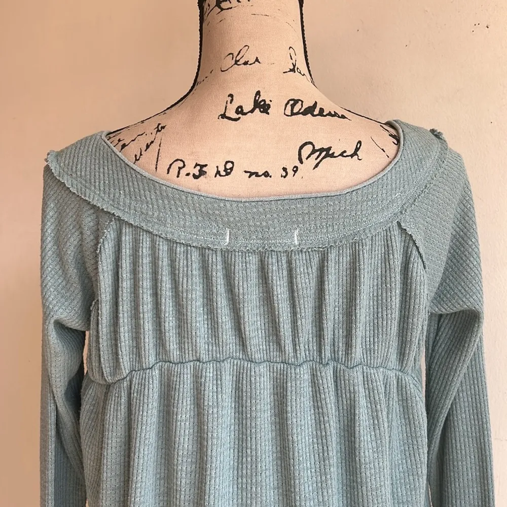 We The Free Thermal Boho Mint Green Top Size XS - Image 8