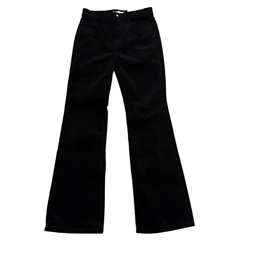 NWT, Loft Five Pocket Slim Flare Pants in Black Velvet, Sz 4/27 Petite - Image 5