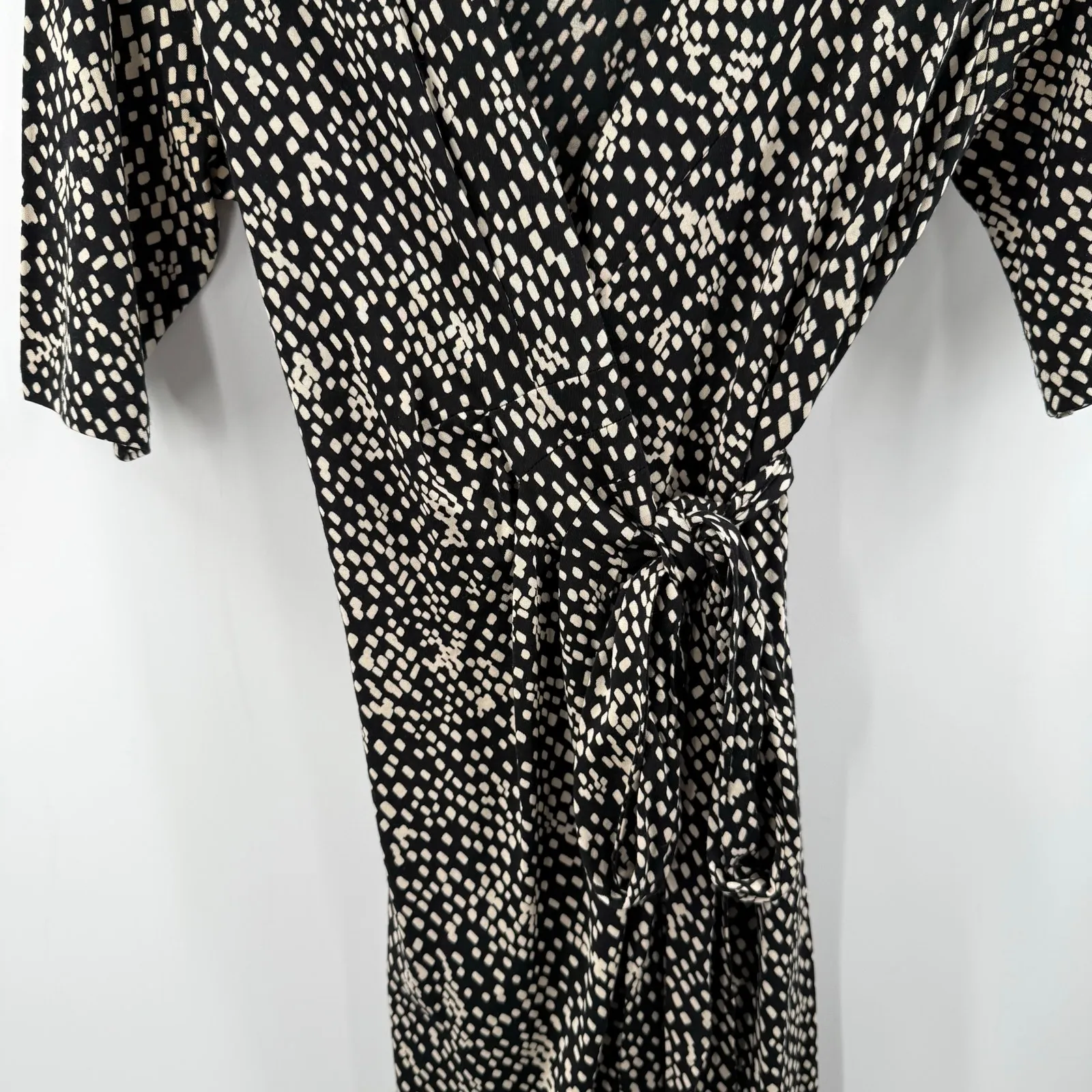 Banana Republic Wrap Dress Size Small Silk Cotton Blend B&W Spot Office Work - Image 6