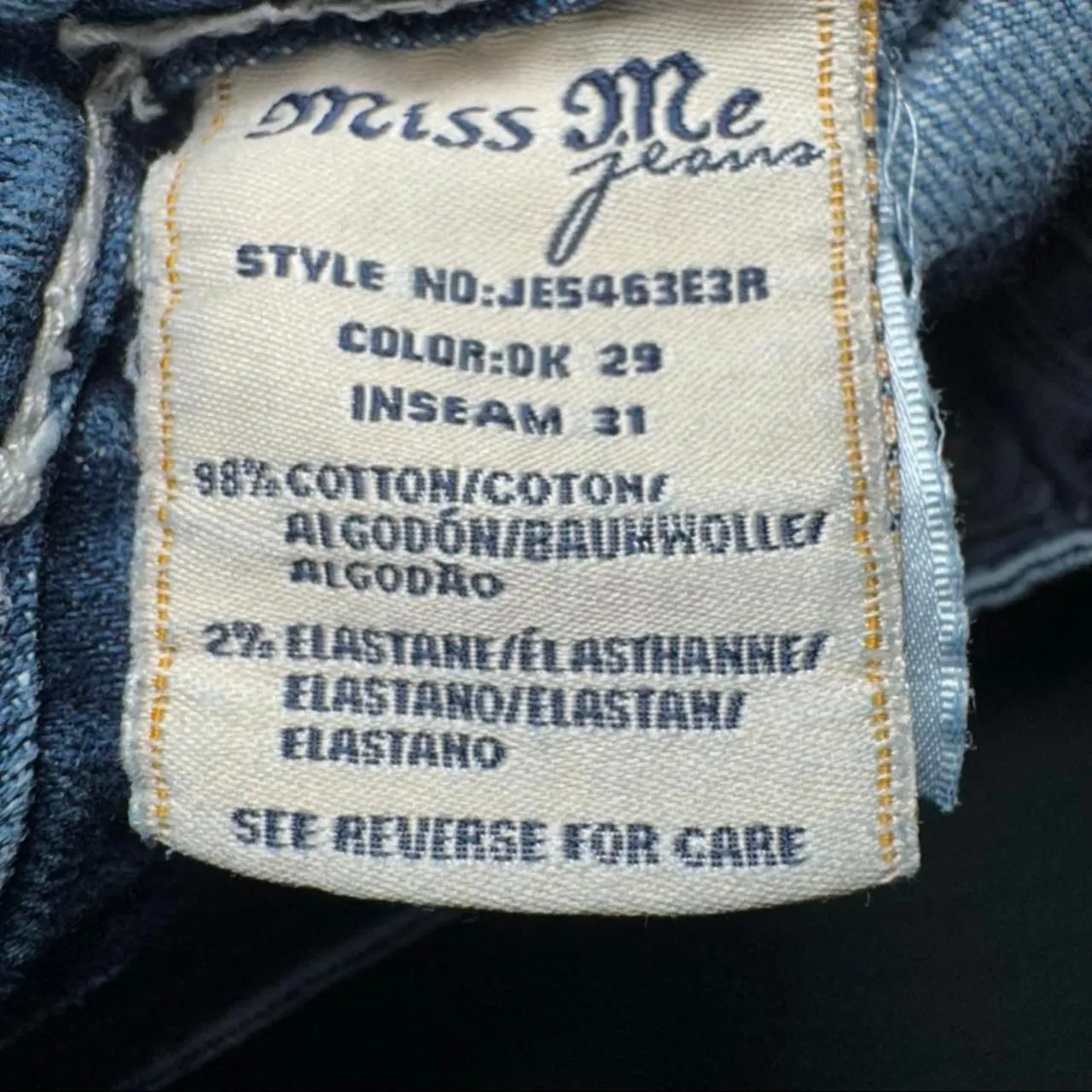 Miss Me Jeans Women 31 Easy Boot DK29 Rhinestone Embellished Flap Pockets JES463 - Image 4