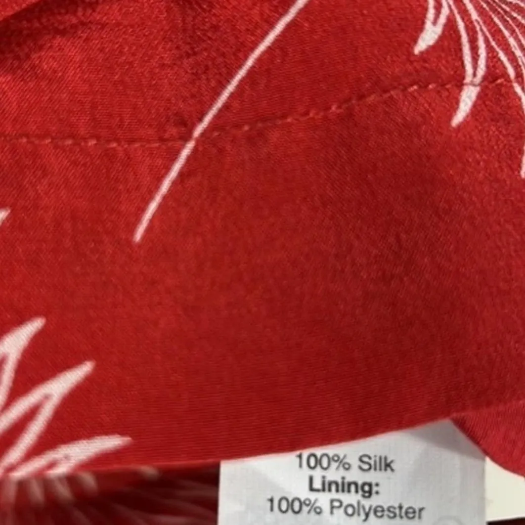 Madewell 100% Silk Bow Back Cutout Tank Top Womens S Red Coastal Old Money - Image 5