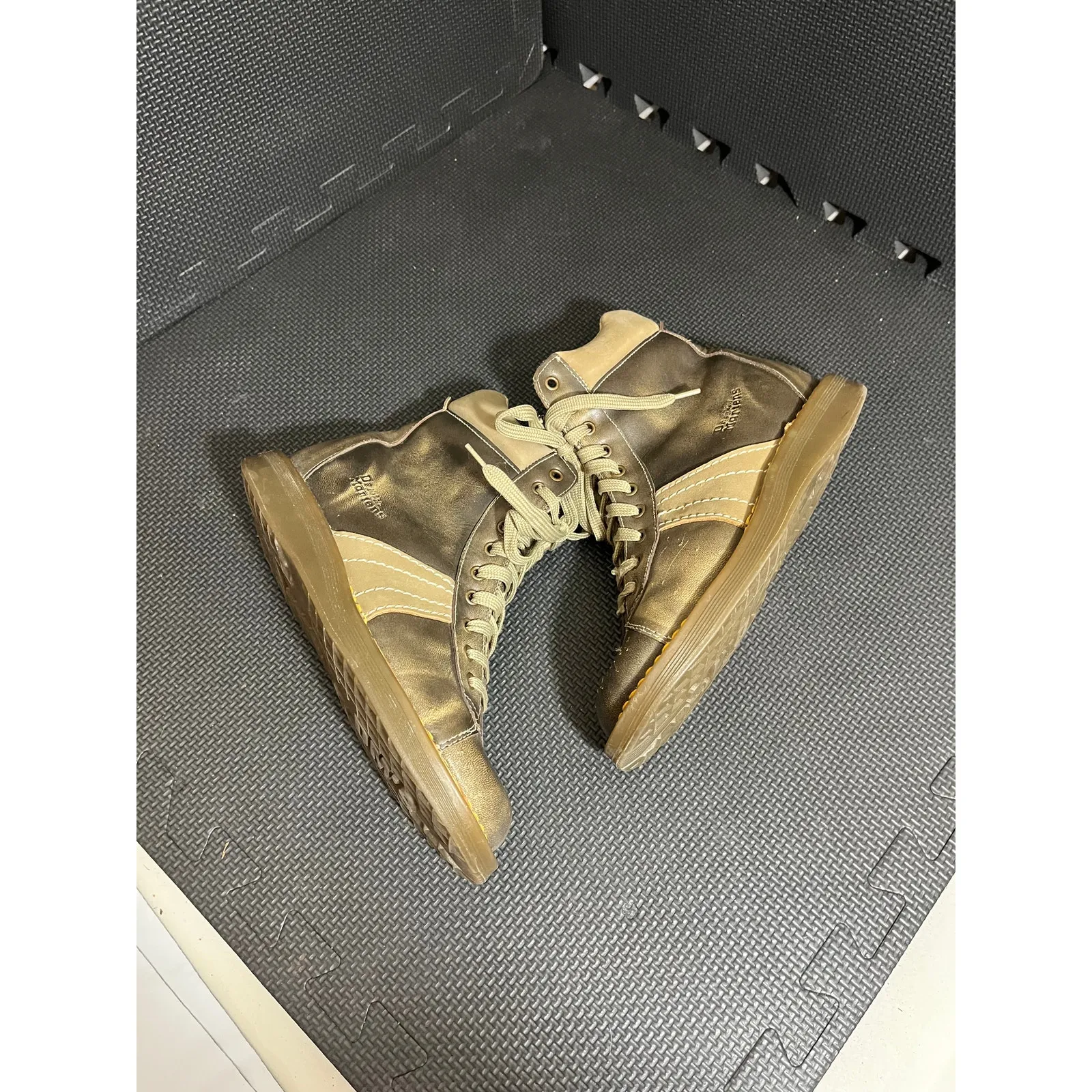 Dr Martens 2B25 2 Tone‎ Brown Varsity Stripe Leather Combat Boots UK 4 Womens 6 - Image 5