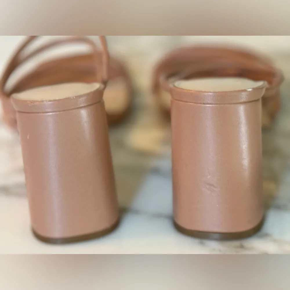 NWOT Nine West Glowy3 Nude Strappy Mules Sz 13 - look returned or tried on - Image 4