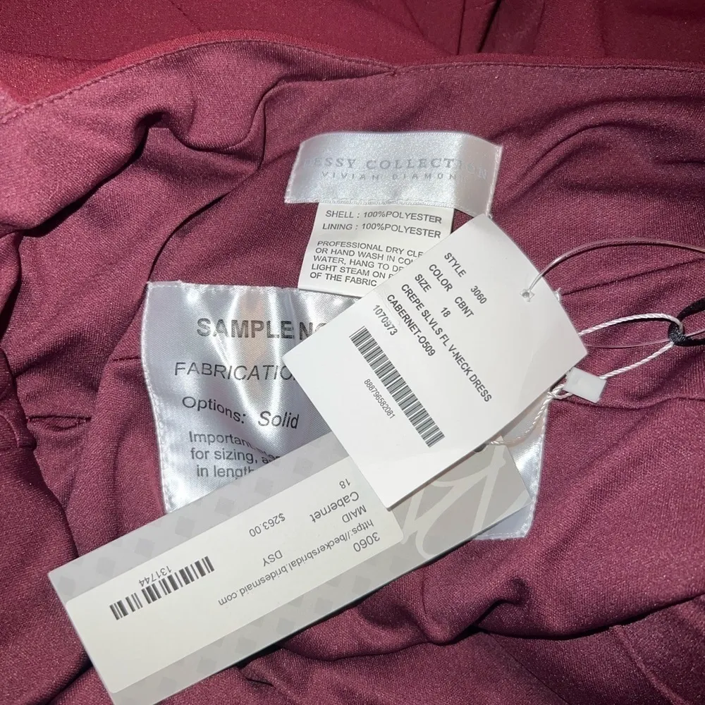 After Six Style 1527 Draped Blouson Back Chiffon Maxi Dress Size 12 NWT - Image 7