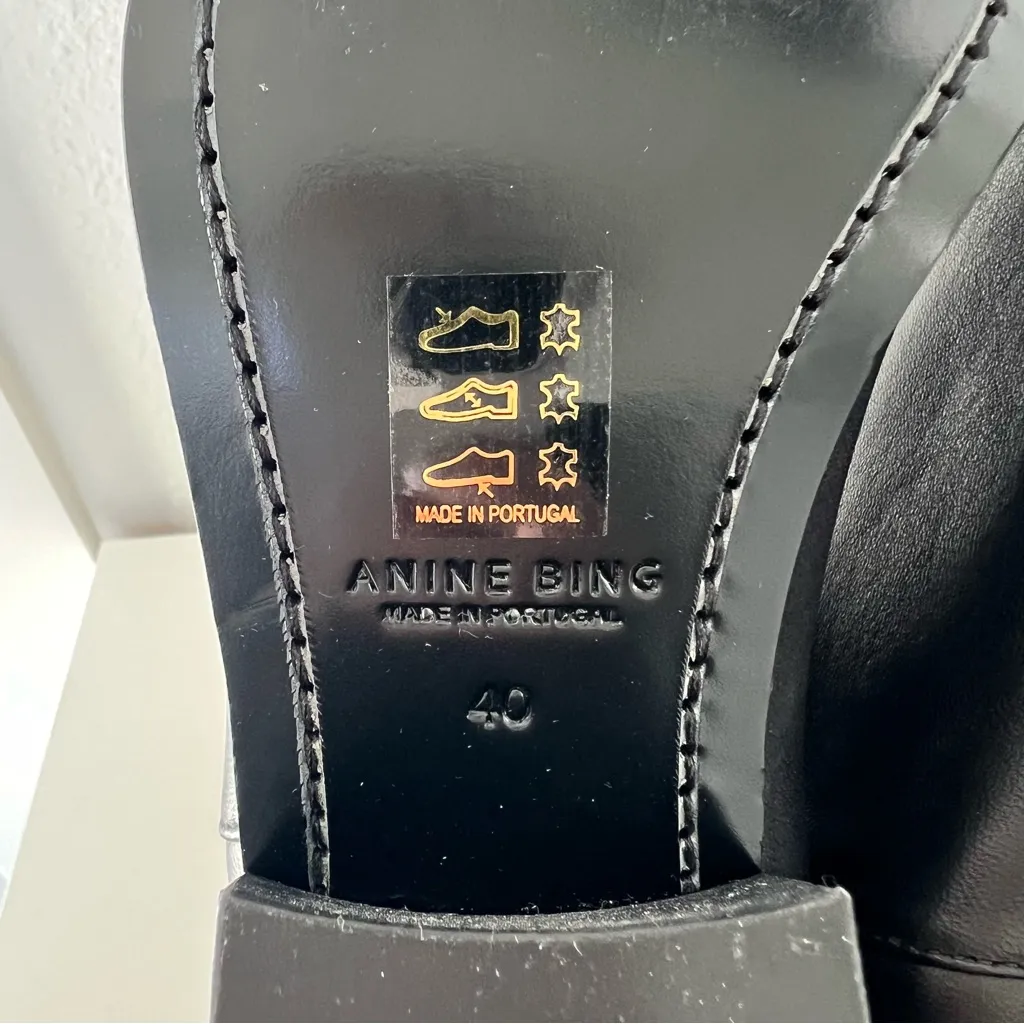 NWT Anine Bing Sky Leather Ankle Boots in Black - Image 7