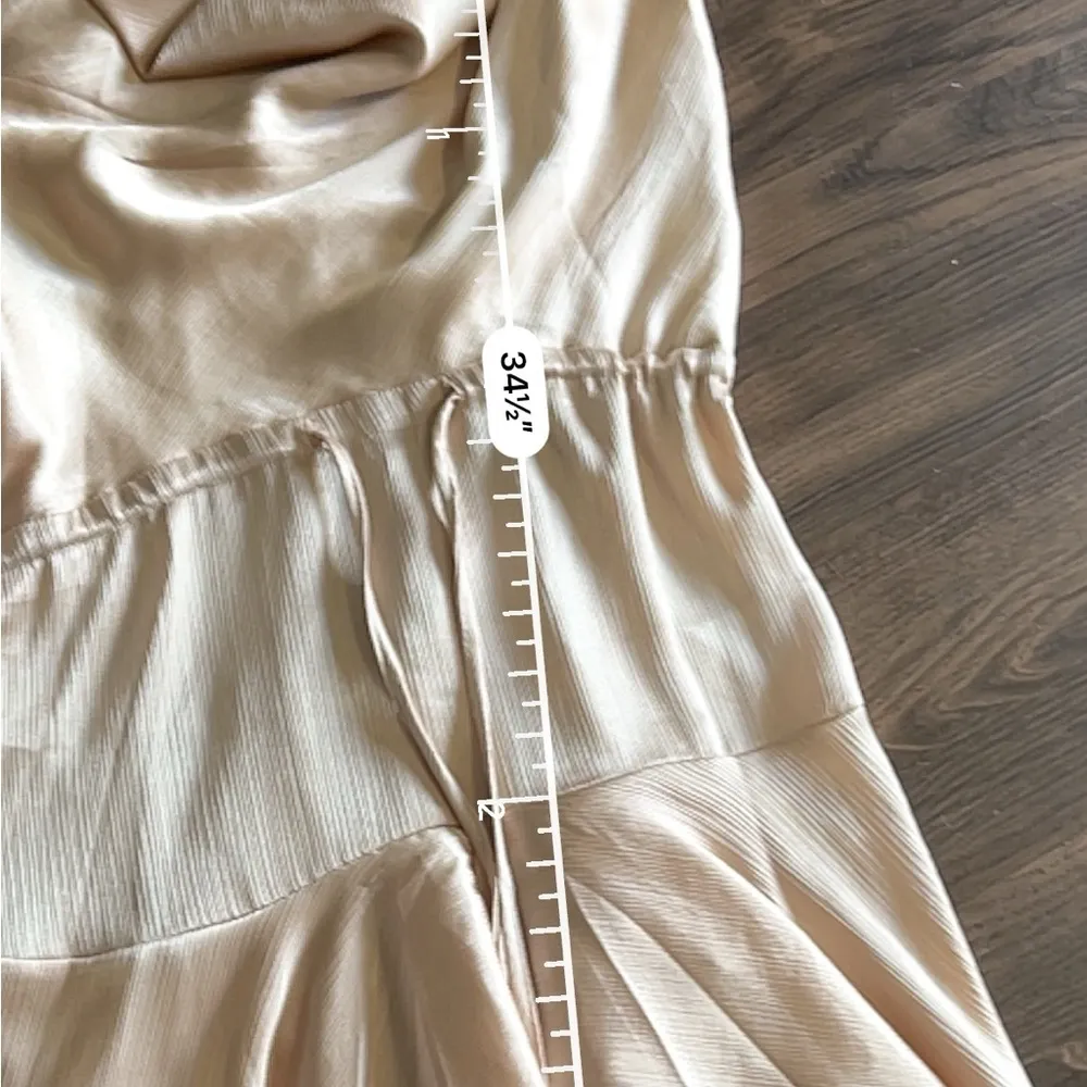 Princess Polly Lia Champagne Satin Ruffle Dress - Image 4