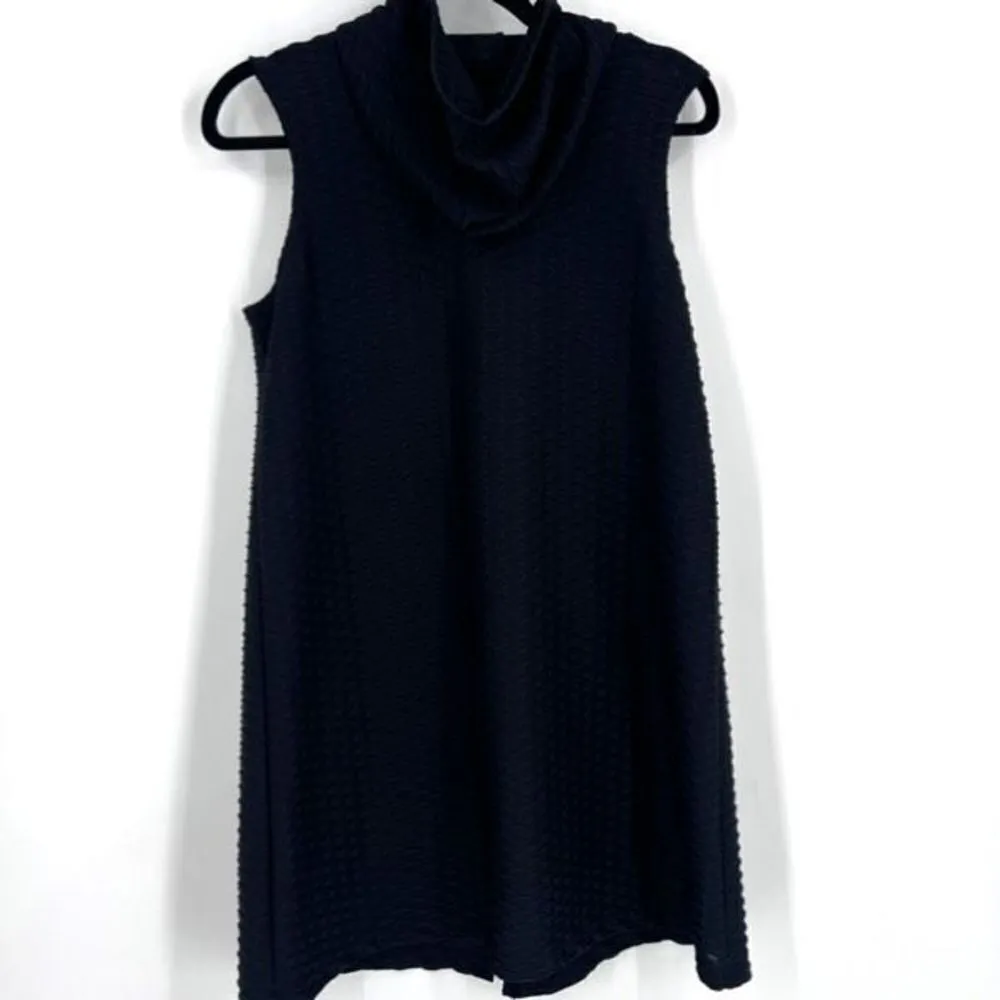 Jordan Taylor Womens Waffle Knit Sleeveless Hooded Swim Cover-Up Black Sz Medium - Image 3