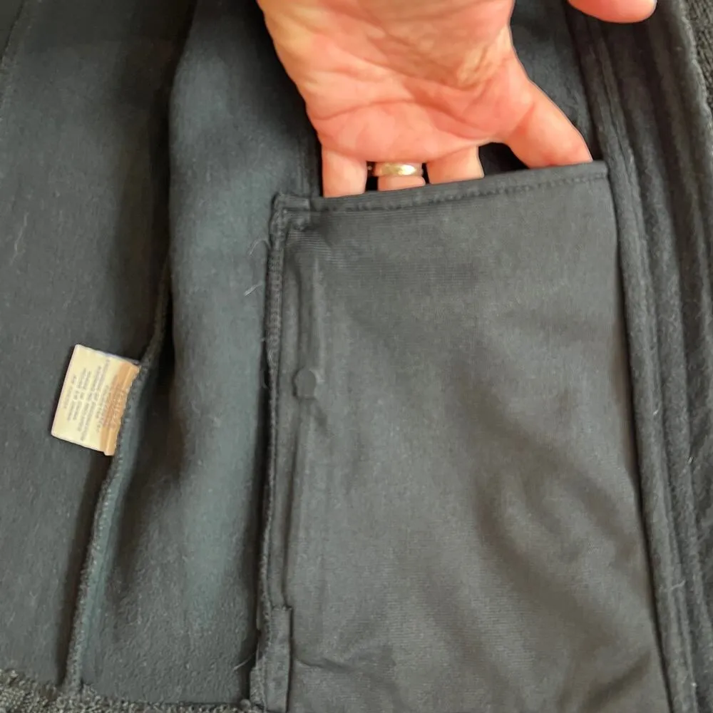 Boston Traders Cable Knit Sweater Jacket Full Zip Black Fleece Lined Size M - Image 13