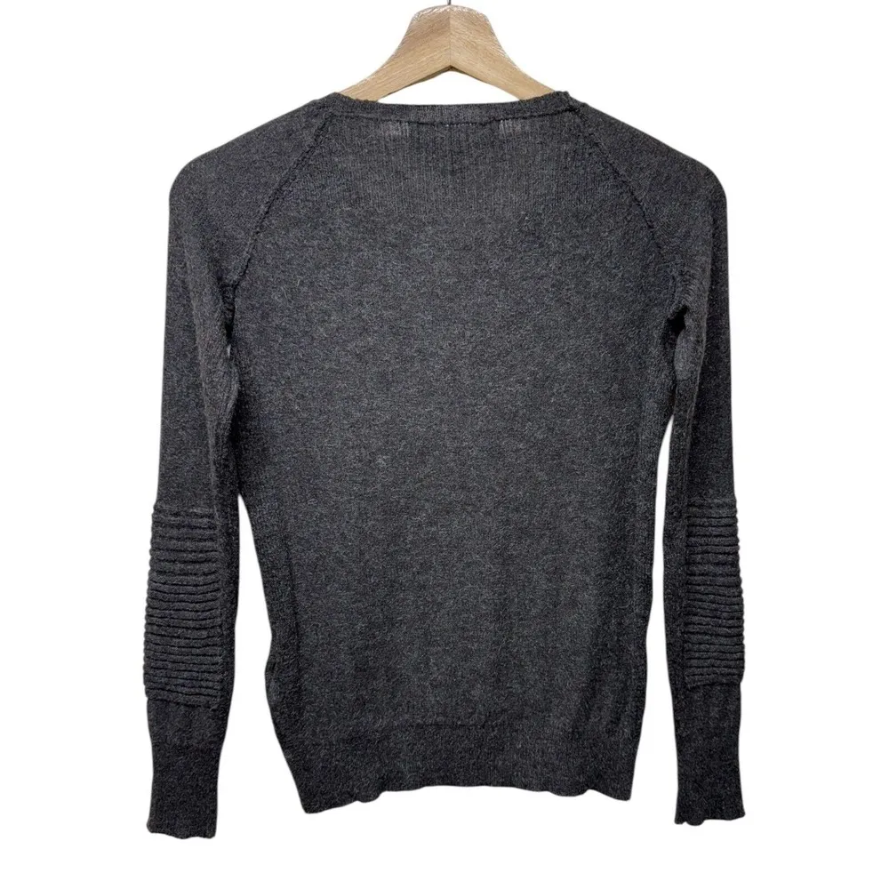 Isabel Marant Super Kid Mohair Wool Crewneck Sweater Sz 36/XS Gray Moto Pullover - Image 2
