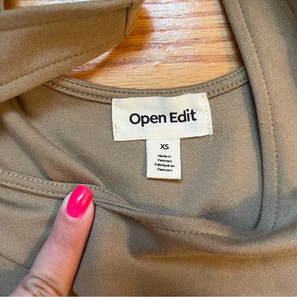 Open Edit scoop neck midi tank dress in tan size XS - Image 5