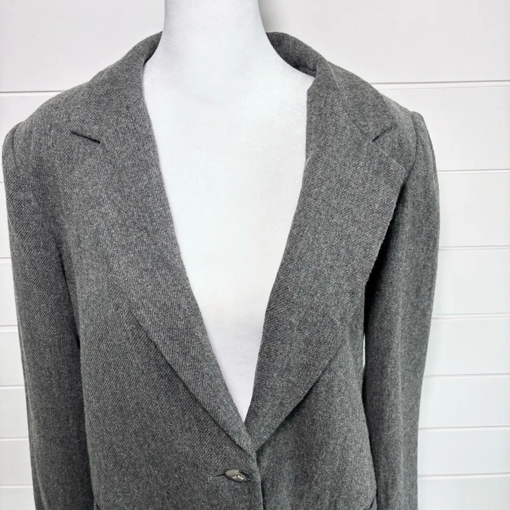 Requirements‎ Pure Wool Gray Blazer Jacket Size 10 - Image 4