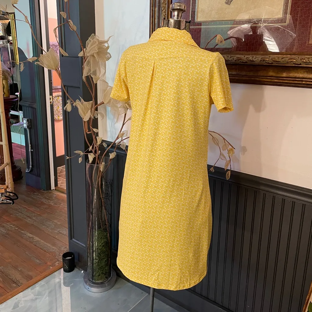 William Murray Martinis & Mowers Yellow Stretch Classic Polo Dress Sz M 💚🎀 Size M - Image 8