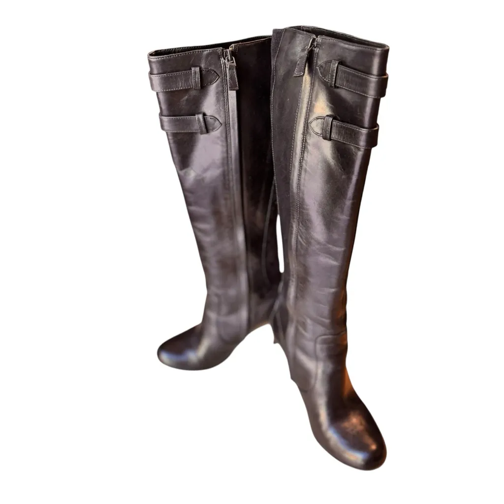 Cole Haan Poppy Bit Black Leather Tall Equestrian Boots Women’s 6B New in Box - Image 3