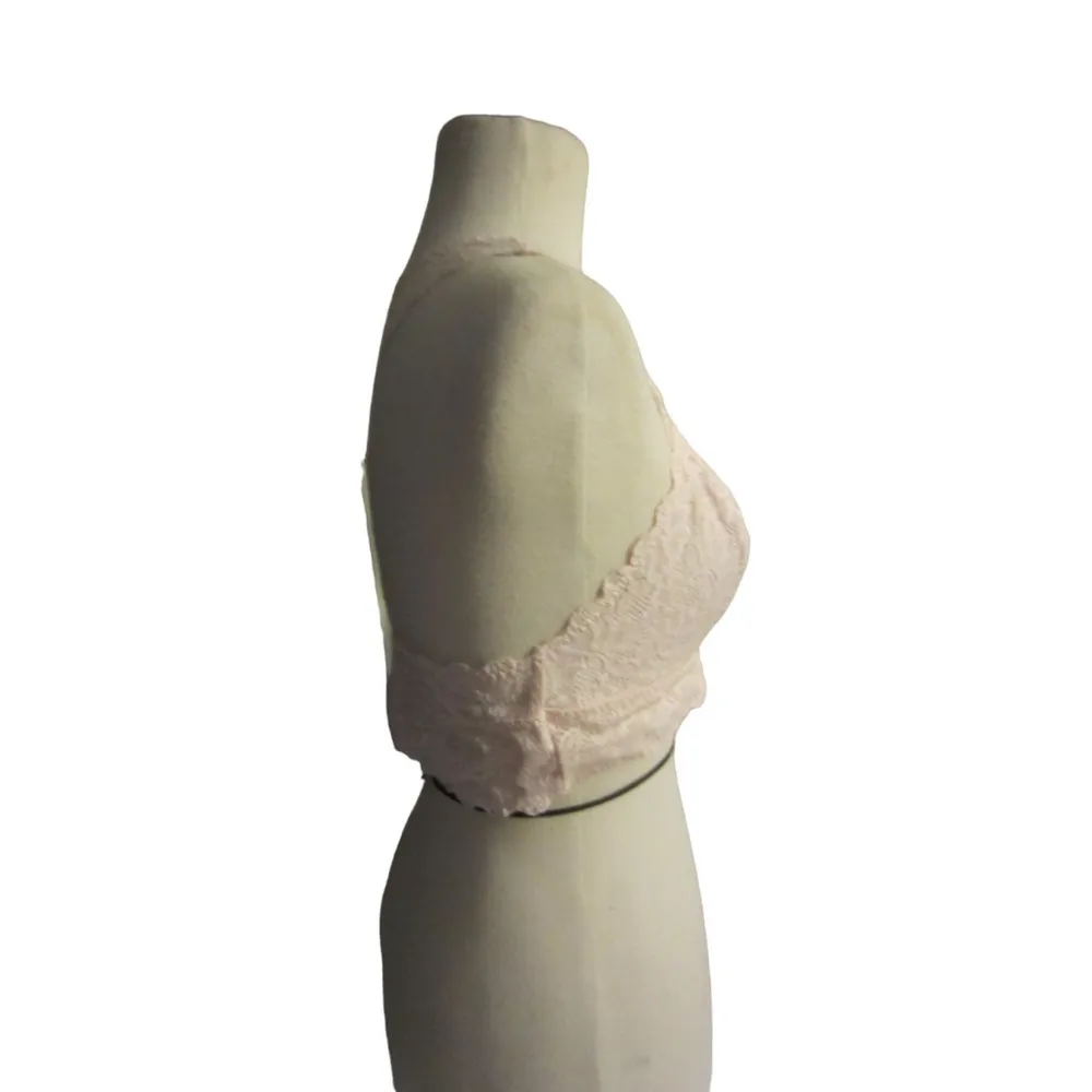 Felina Lightly Padded Wirefree Women's Lace Bralette Size M White Size M - Image 2