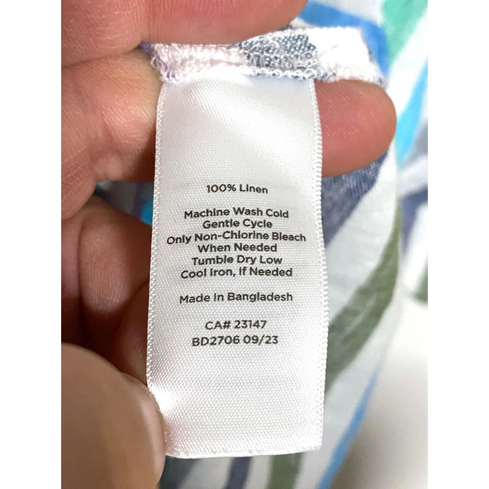 Talbots Linen Popover Rockport Stripe Top PS Coastal Preppy Chic Flowy Beachy - Image 5