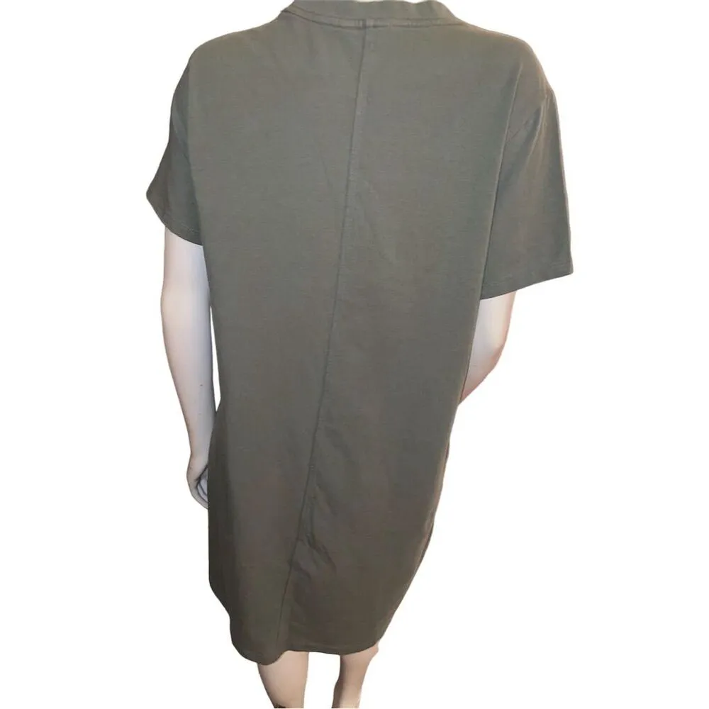 Banana Republic  Women's Olive Green T-Shirt Dress L Short Sleeve - Image 8
