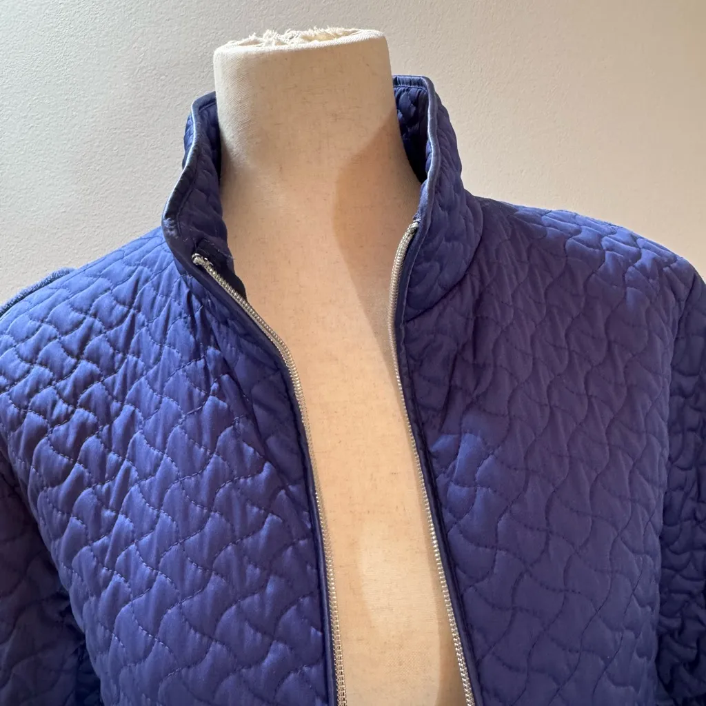 Marker Navy Quilted Puffer Jacket Blue Size 8 - Image 2
