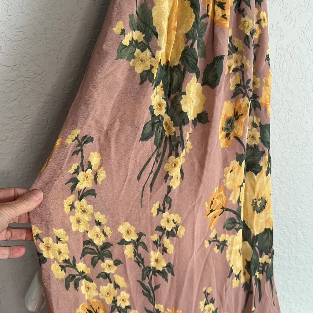 Reformation Ceylon Maxi Dress Antoinette Floral Smocked Bodice Romantic Mauve - Image 4