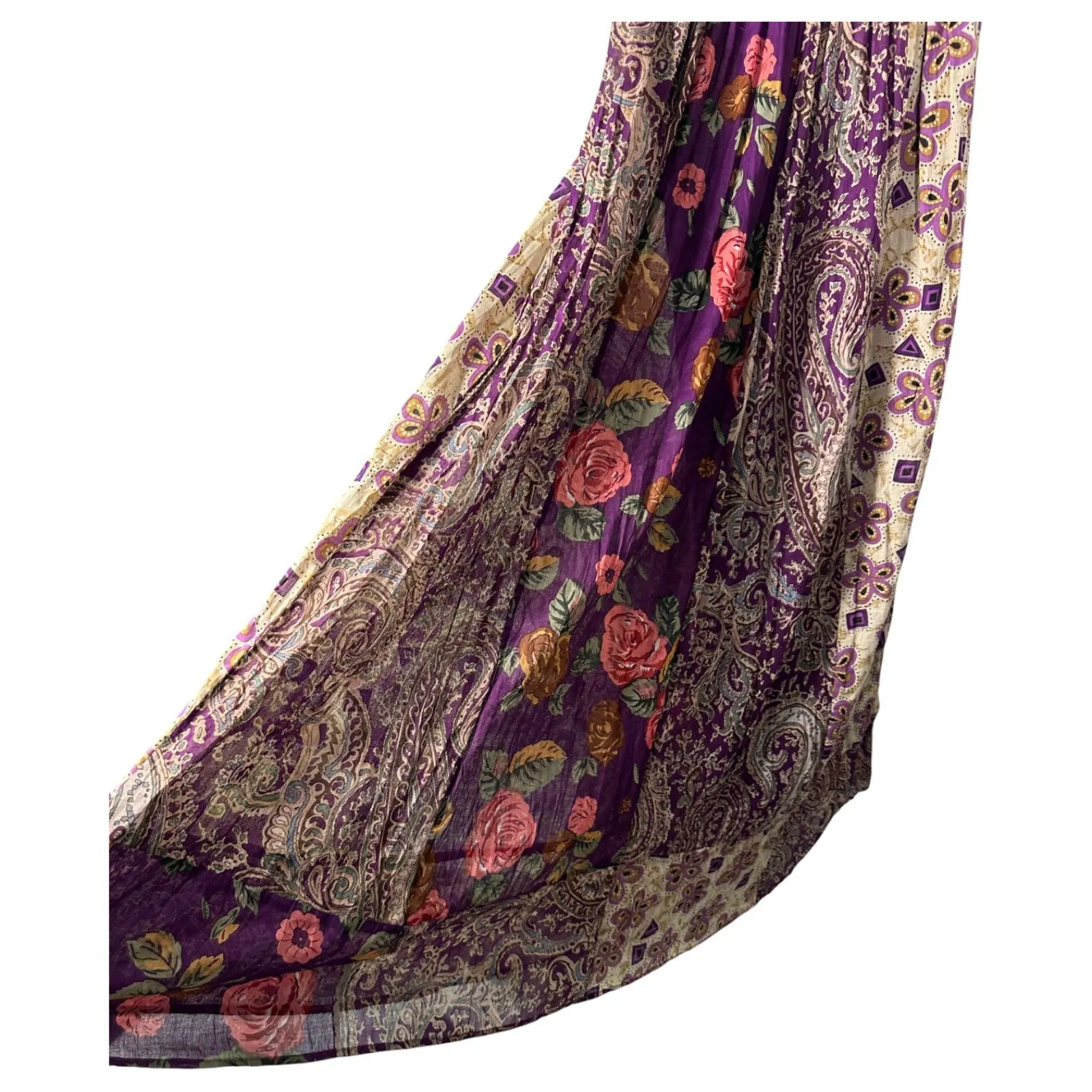 Solitaire Vintage Boho Halter Practical Magic Hippie Gauzy Maxi Dress Large NEW - Image 4