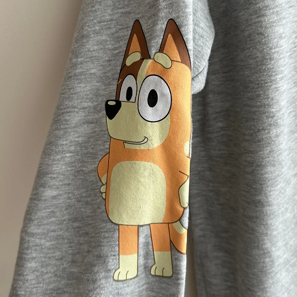 Bluey Women’s Grey Crewneck Sweatshirt, Bluey Character Top, Size Large Gray - Image 7