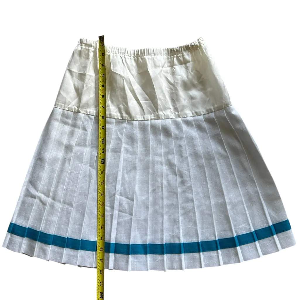 NWOT Vintage 90s White & Blue Pleated Cheer/Tennis Skirt Size 4P - Image 4