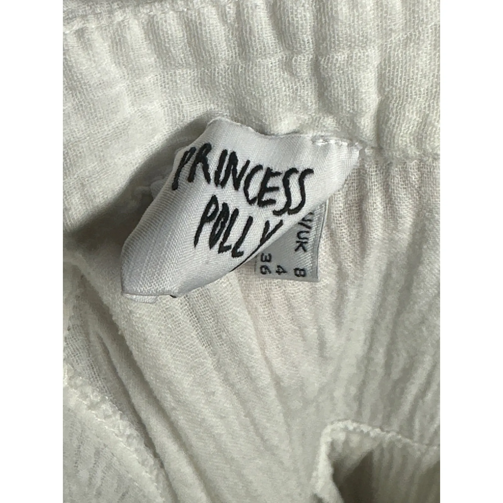 Princess Polly Women's White Crinkled Long Sleeve Button Down Shirt Top Size 4 - Image 3