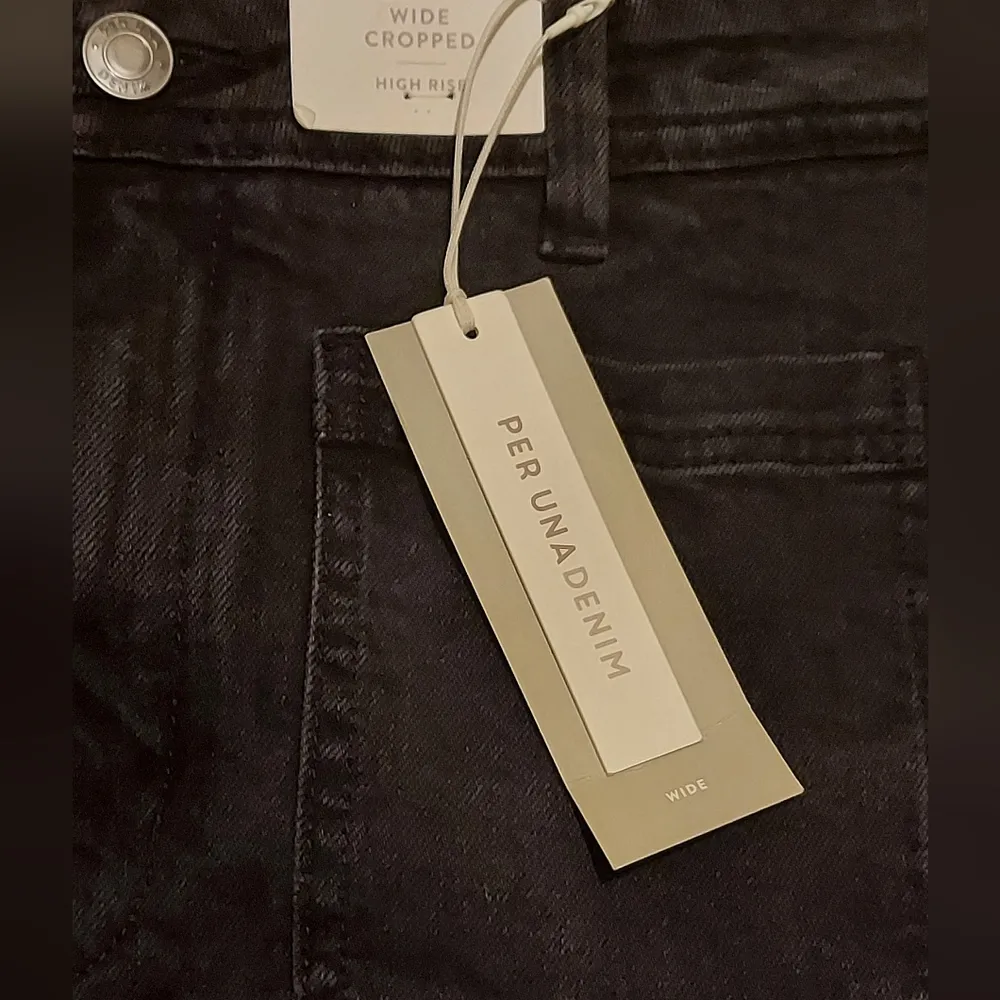 Marks and Spencer Fatface Wide Leg Cropped Jeans US Size 12 NWT Pants Black - Image 5