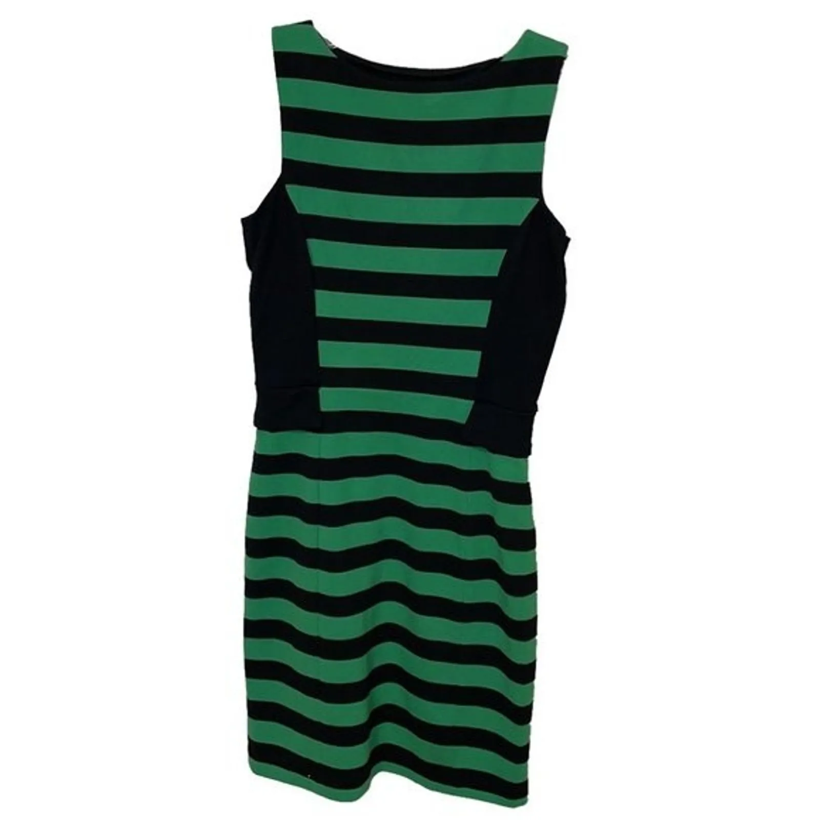 Vince Camuto Shift Dress Womens Size 6 Green Black Striped Sleeveless - Image 4