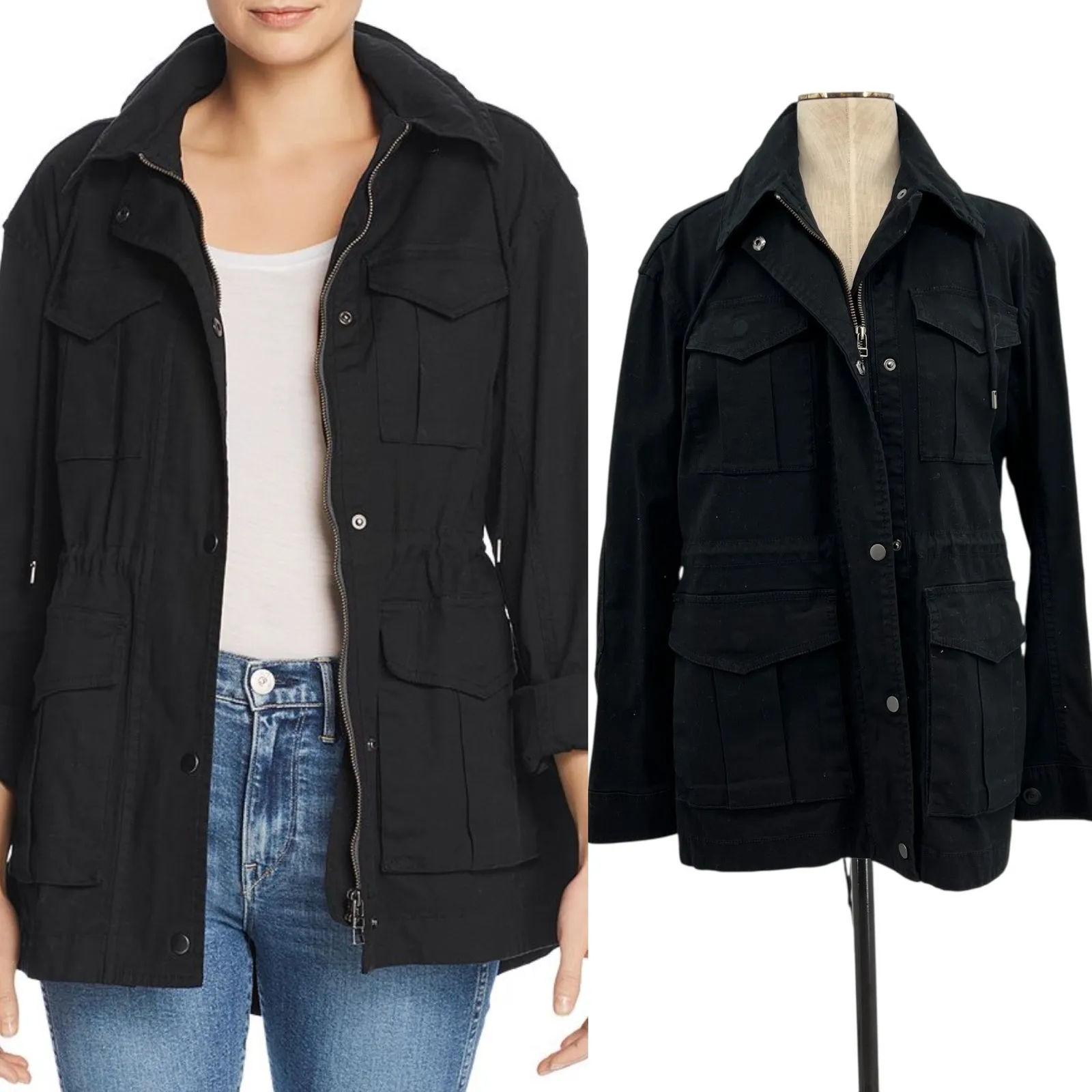 Atm Anthony Thomas Melillo Washed Cargo Jacket Cotton Black Size Medium - Image 2