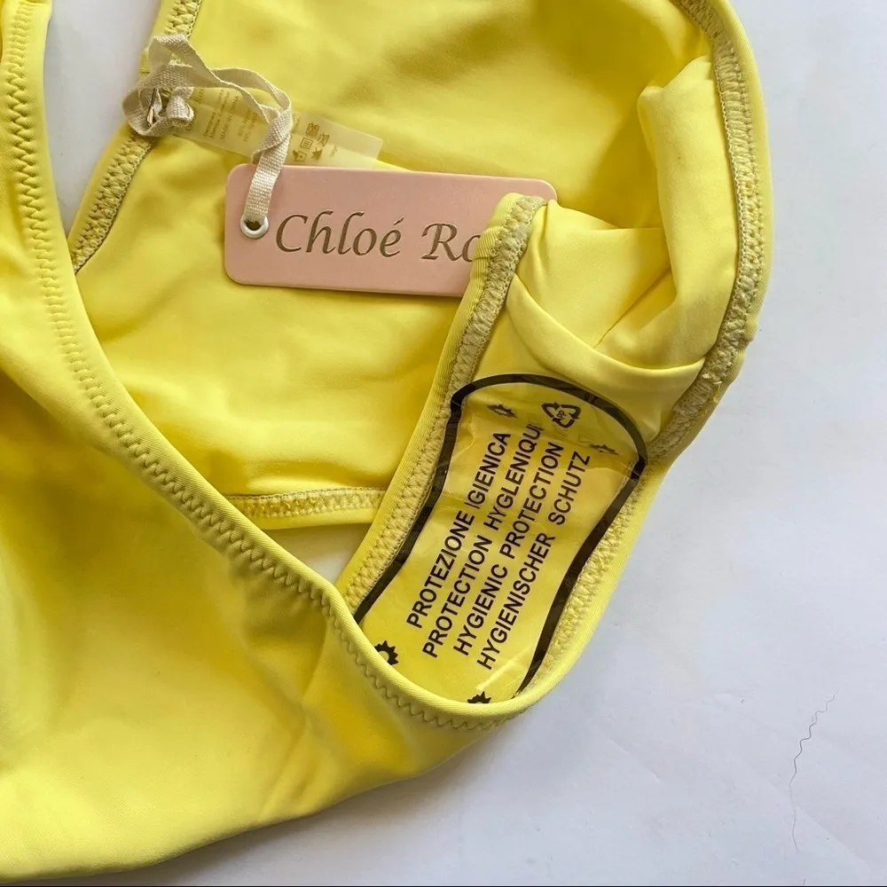 Chloe Rose Yellow Cutout Swimsuit Swim Women’s One Piece Bathing Suit Large NEW - Image 9